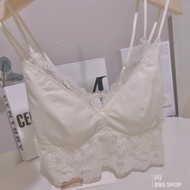 French celebrity short vest net red suspenders bottoming summer beautiful back lace thin strap tube top underwear women