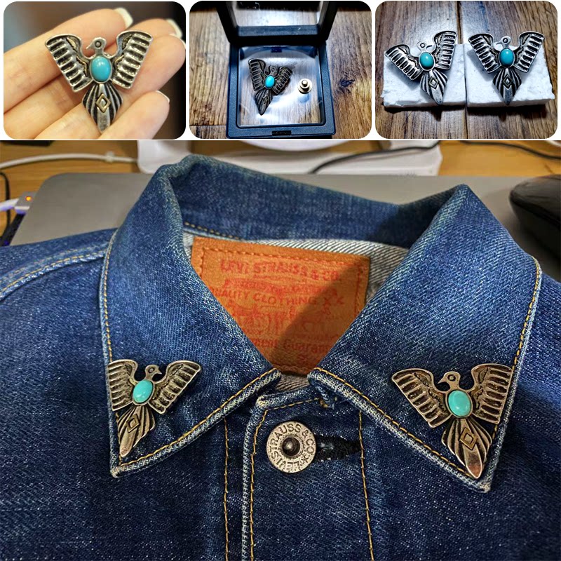 Halley Locomotive Cycling Cowl Line Badge Creative Brock Personality Silver-plated collar for men and women