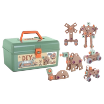 Childrens educational toys for 3 to 6 years old screw screw repair tool box for boys to assemble removable and assembled electric drill set