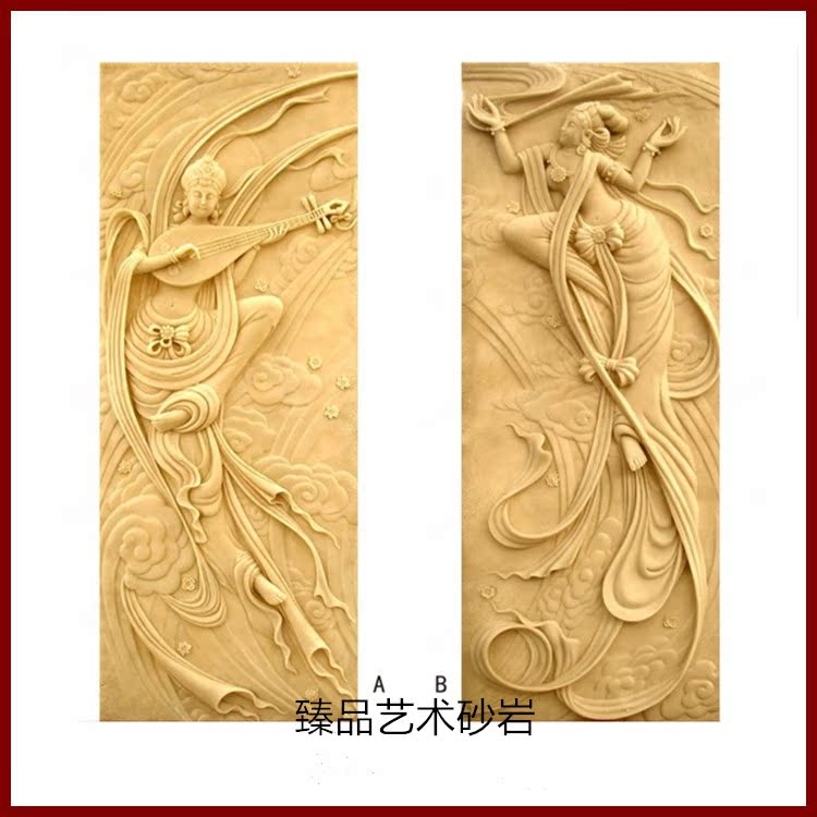 Sandstone relief flying sculpture European background wall Indoor and outdoor villa hotel home improvement factory direct sales
