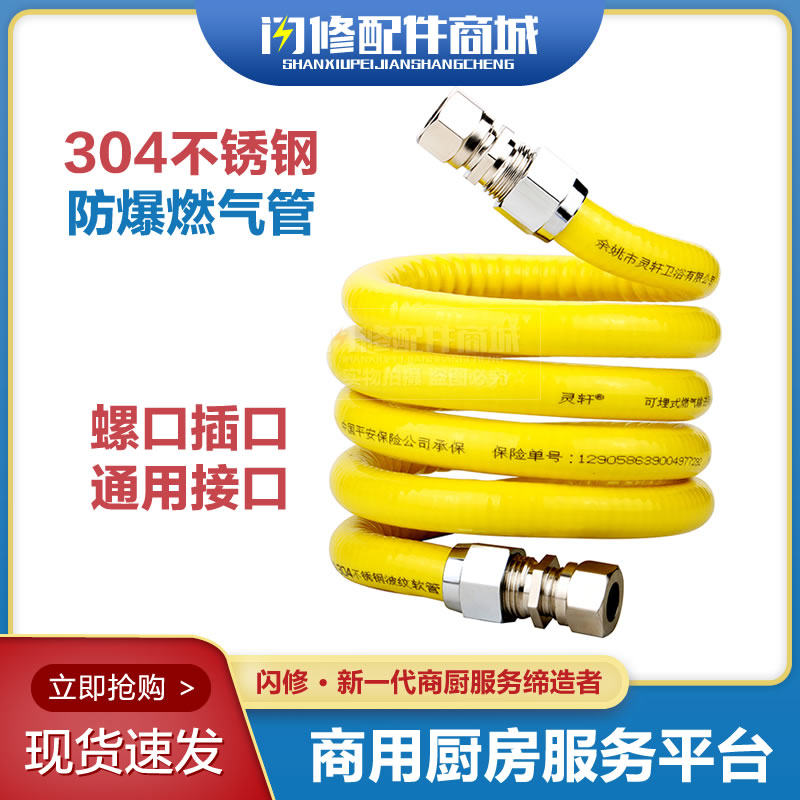 304 stainless steel fuel gas pipe gas gas stove bellows water heater metal hose perforated buried wall gas
