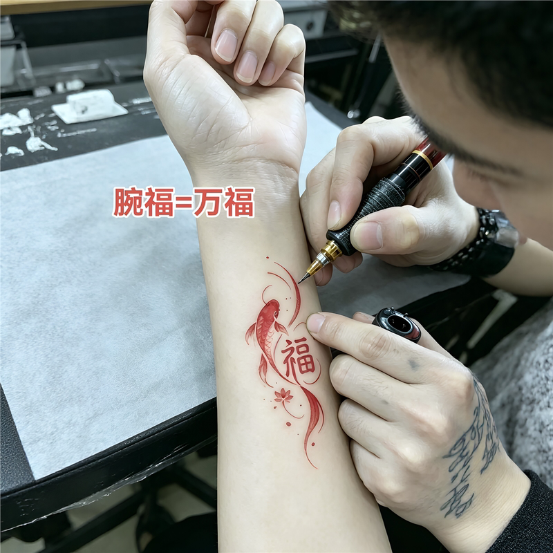 Koi Fish Wrist Tattoo Sticker 2026 New Model for Middle-Aged Rebels, Waterproof Semi-Permanent Washable Color Painting Wrist Sticker Koi Fish Wrist Tattoo Sticker 2026 New Model for Middle-Aged Rebels, Waterproof Semi-Permanent Washable Color Painting Wrist Sticker