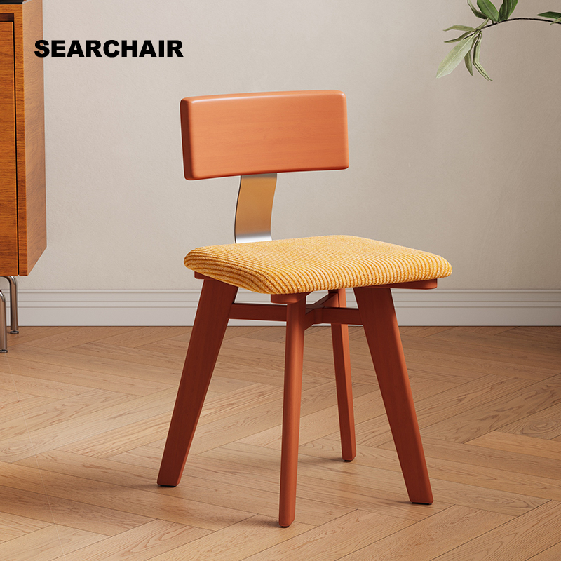 Обеденный стул средних лет со спинкой из массива скандинавского дерева, обеденный стол и стул в стиле Ваби-саби, дизайнерский стул высокого класса во французском стиле ретро