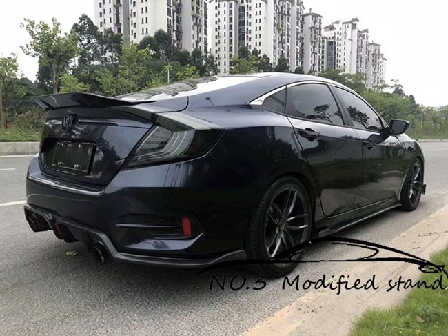 Civic 101 sợi carbon 19 kiểu máy Thế hệ thứ 10 Sửa đổi thế hệ thứ 10 Đuôi áp suất trang trí Đuôi vịt lớn Đuôi trước Môi xẻng Cánh lướt gió Đuôi họng - Sopida trên