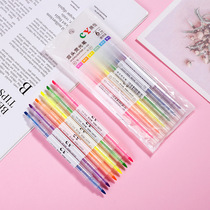 Lifei highlighter small fresh fluorescent light color student stationery multi-color set replaceable core gel pen color pen