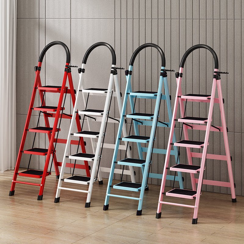 Ladder Home Folding Telescopic Safety Stairs Small Convenient Indoor Thickened Ladder Stool Multifunction Climbing Ladder Herringbone Ladders
