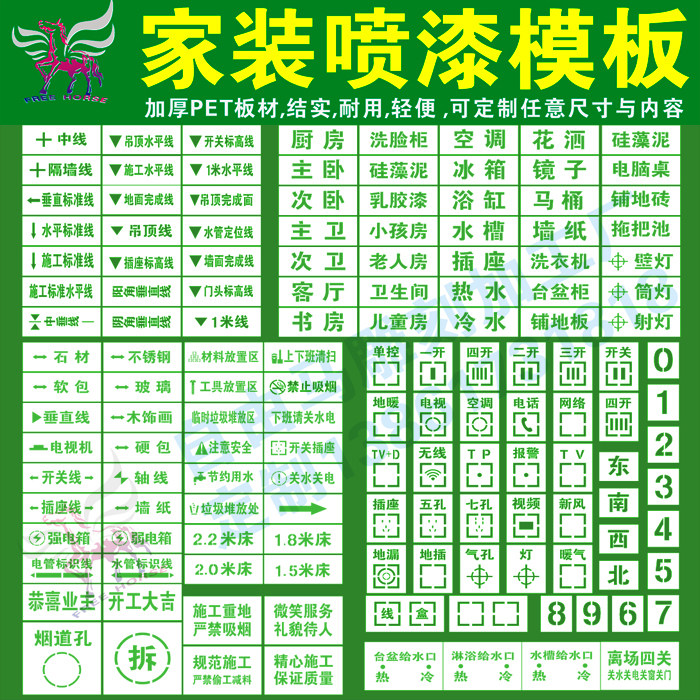 Furnishing with sample-like formwork panoramic 3d hollowed-out spray paint template word cards Real-view pattern Hydroelectric furniture Home Customized