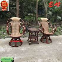 Factory direct sale balcony rattan chair lazy chair living room study lounge chair rattan chair outdoor back chair reclining chair swivel chair