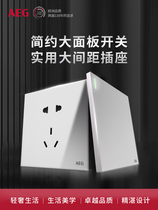 AEG switch socket panel Silang white 86 type concealed household wall one open five-hole air conditioner 16a three-hole socket