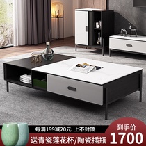 Minimalist light luxury coffee table floor cabinet TV cabinet size apartment Italian Nordic modern minimalist full set of living room combination