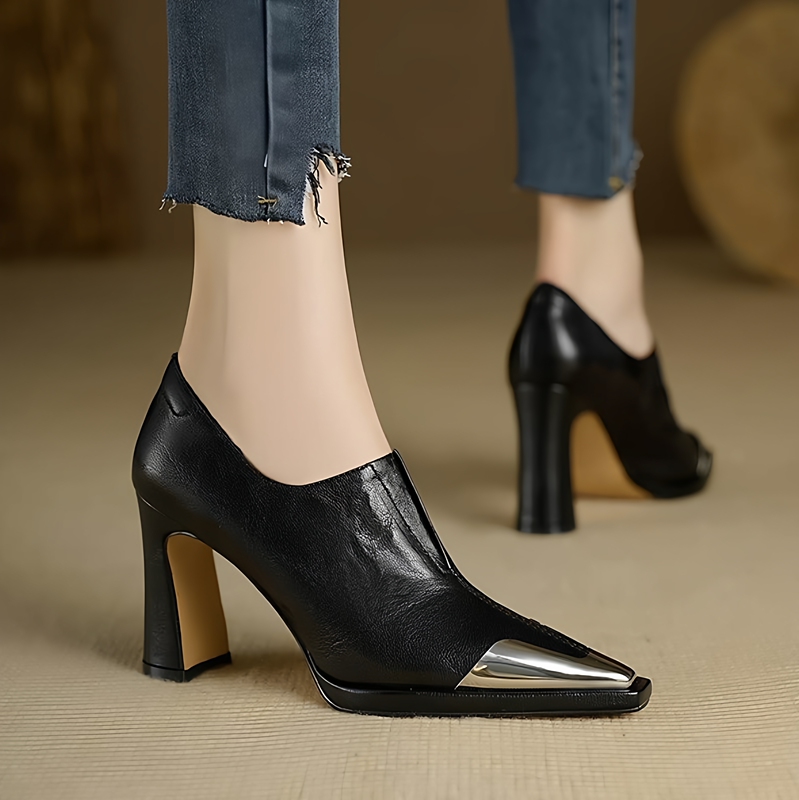 Sheepskin Version ~ Small-Sized Retro Single Shoes for Women, Fashionable and Versatile, Deep-Cut Small Leather Shoes with Metal Toe, Waterproof Platform High Heels Sheepskin Version ~ Small-Sized Retro Single Shoes for Women, Fashionable and Versatile, Deep-Cut Small Leather Shoes with Metal Toe, Waterproof Platform High Heels