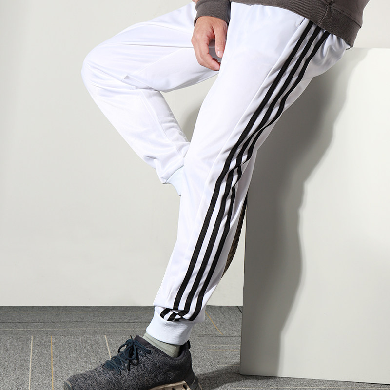Men's casual trousers autumn and winter plus velvet all-match tide brand loose beam pants striped XJ0101