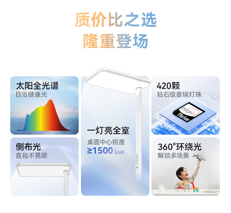 Лампа для чтения 先看评测 桔朵jd2落地式大路灯护眼灯学生阅读学习专用全光谱大台