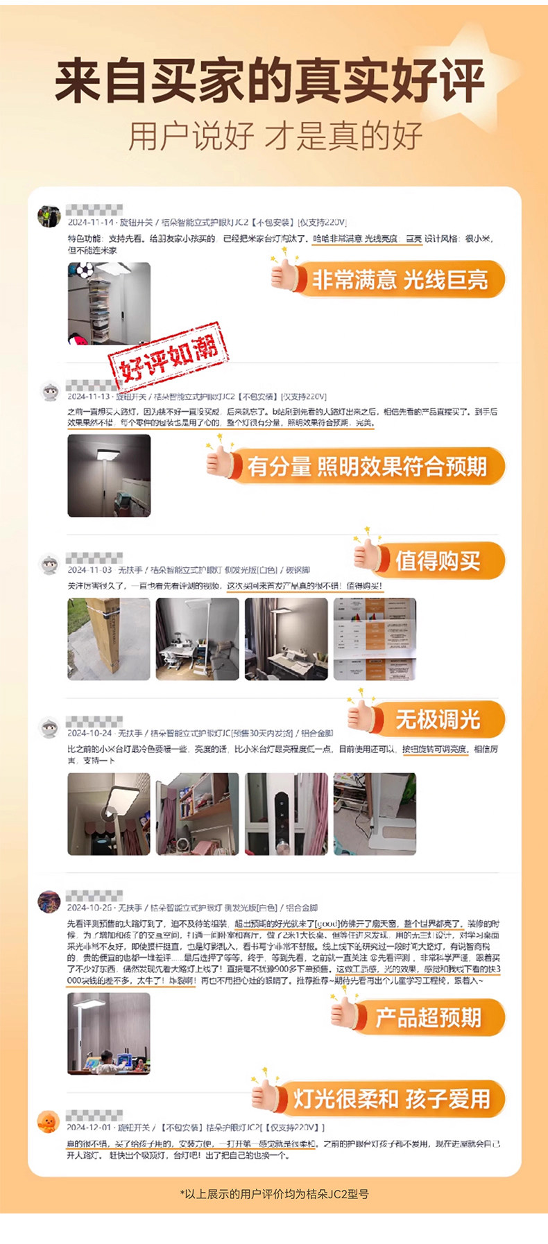 Лампа для чтения 先看评测 桔朵jd2落地式大路灯护眼灯学生阅读学习专用全光谱大台