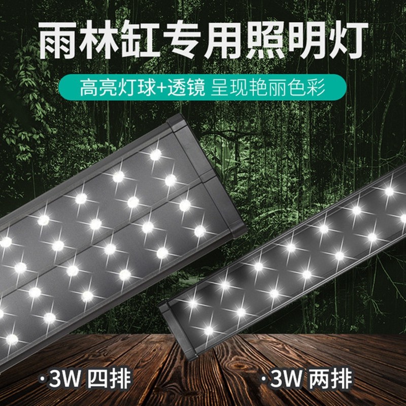 MIUS Rainforest Tank Aquarium Freshwater Fish Tank Aquarium Climbing Pet Breeding Box Landscape Light LED Lighting