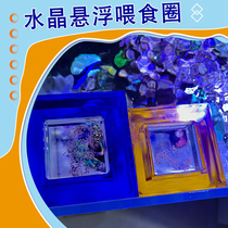 Fish tank suspended crystal square high-transparency acrylic feeding circle fish feed feeding circle fish grain fish food feeder