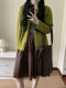 Gentle and Soft Green Hollow-Out Knit Cardigan Jacket for Women, Loose and Lazy Style Sweater, Very Beautiful Top for Spring and Autumn