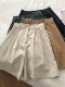 Japanese Retro Cotton and Linen Wide-Leg Shorts for Women, Summer Thin High-Waisted Linen Straight Pants, Petite Five-Point Pants