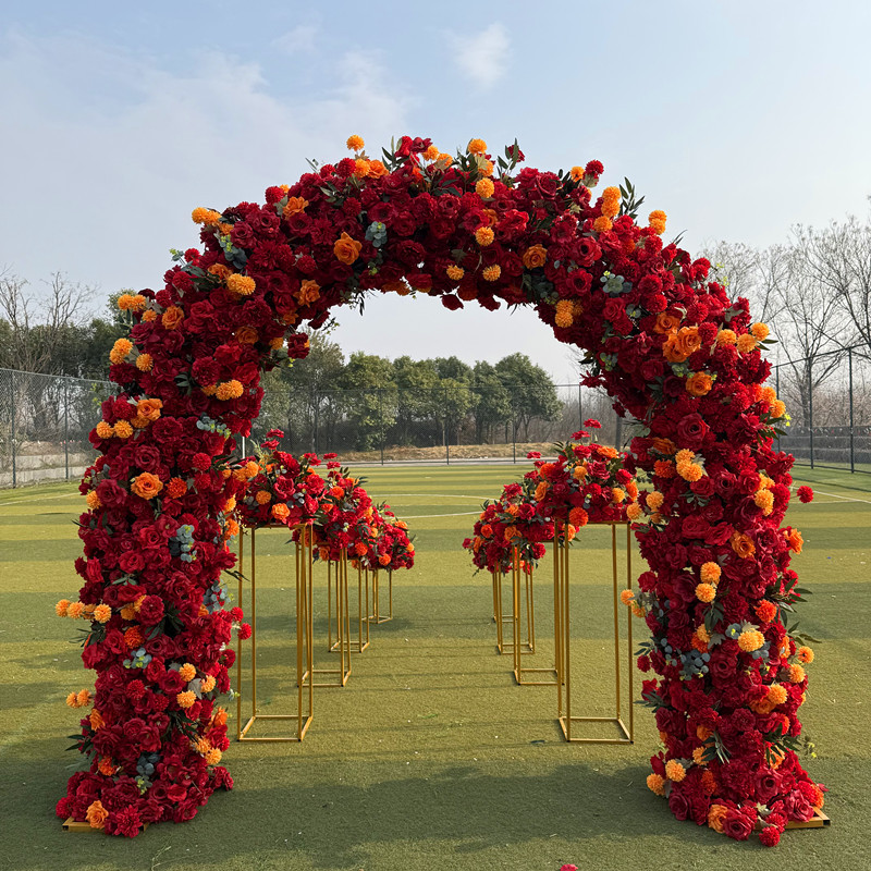 Iron Double-Pole U-Shaped Wedding Arch Stage Setup T-Stage Flower Arch Wedding Scene Decoration Background Wedding Flower Arch