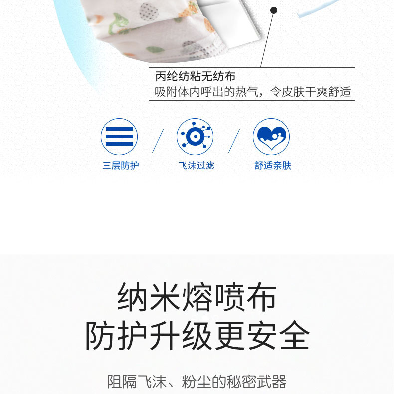泽艳  儿童一次性三层防护口罩 20只 图5