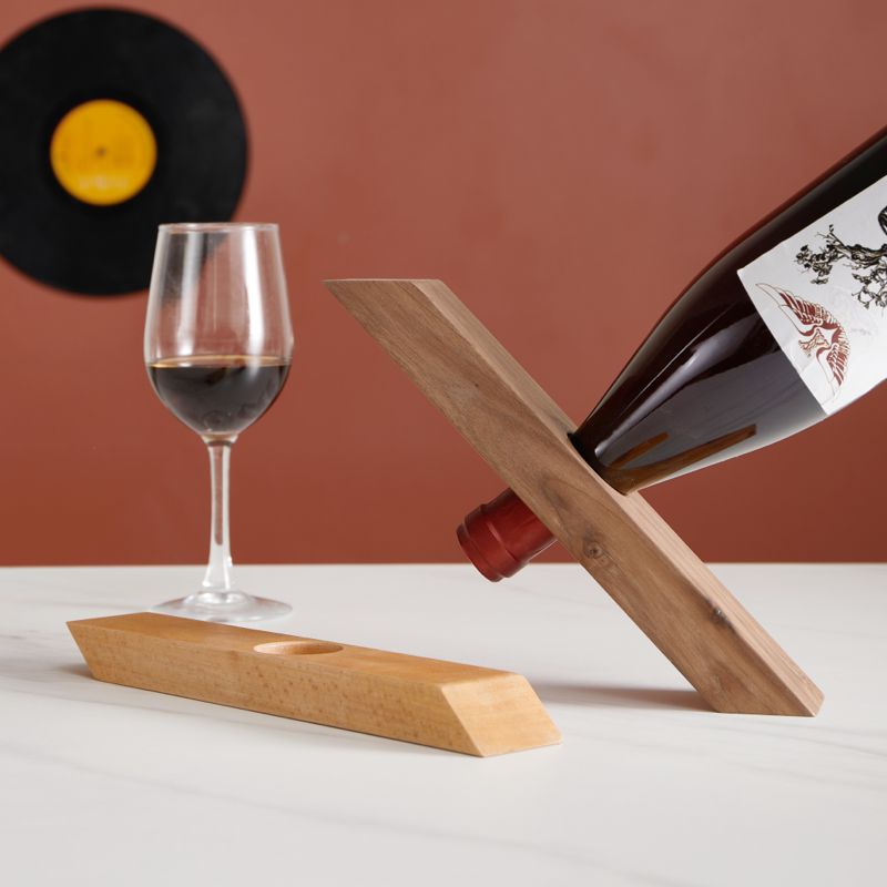 Personalized creative wine rack ornaments solid wood Nordic minimalist wine display rack wine bracket sub-bottle bracket
