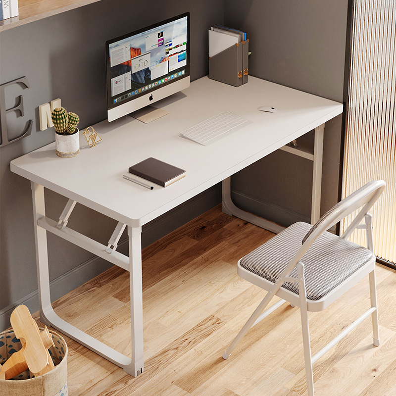 Simple Computer Desk, Desktop Folding Table, Home-Use Long Desk, Girls' Bedroom Study Desk, Homework Writing Desk, Study and Office Desk Chair