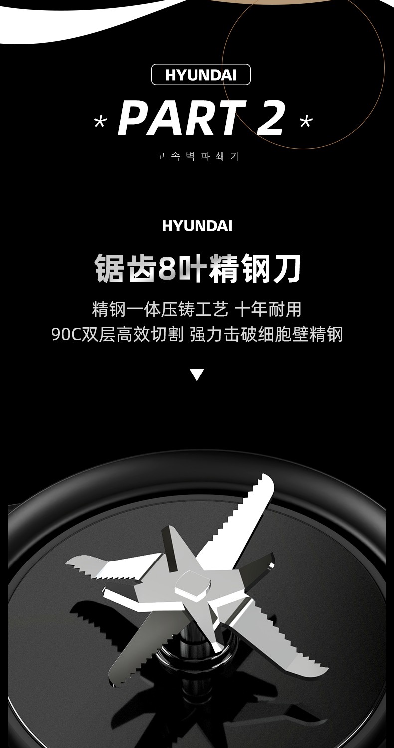 现代 带熬煮 多功能破壁料理机  1.75L 升级微压防溢盖 图4