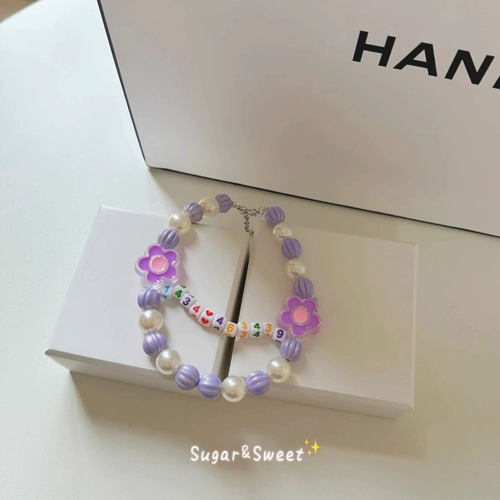 Брендовое свежее ожерелье из жемчуга, в цветочек