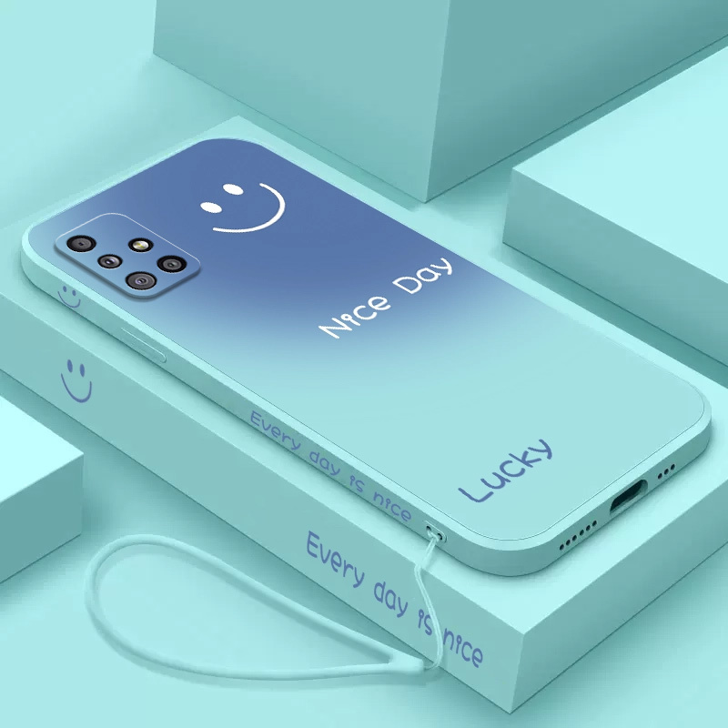 Suitable for Samsung A51 Phone Case 5g Version Samsunga51 Smile Sm-A5160 Matte Silicone A515G Protective Cover Galaxya Full Cover for Men and Women Galaxy Anti-Drop Samsung Trendy
