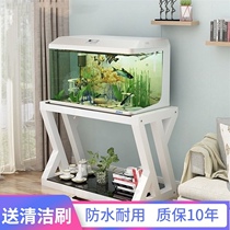 Steel Wood fish tank shelf home living room base wrought iron shape small aquarium bottom cabinet partition fish tank bottom frame