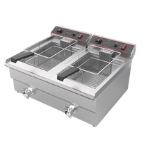 Rapper Terrace Style Fryer Commercial Electric Fryer Oven Constant Temperature Large Capacity Fryer French Fries Fried Chicken Platoon Single Twin Cylinder Fried Oil Bar Machine