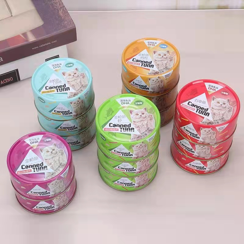 Baokaka Cat Canned Food for Kittens 170g Cat Fish Wet Food Snack for Weight Gain and Facial Development, Mixed with Rice, Main Meal Canned Cat Food