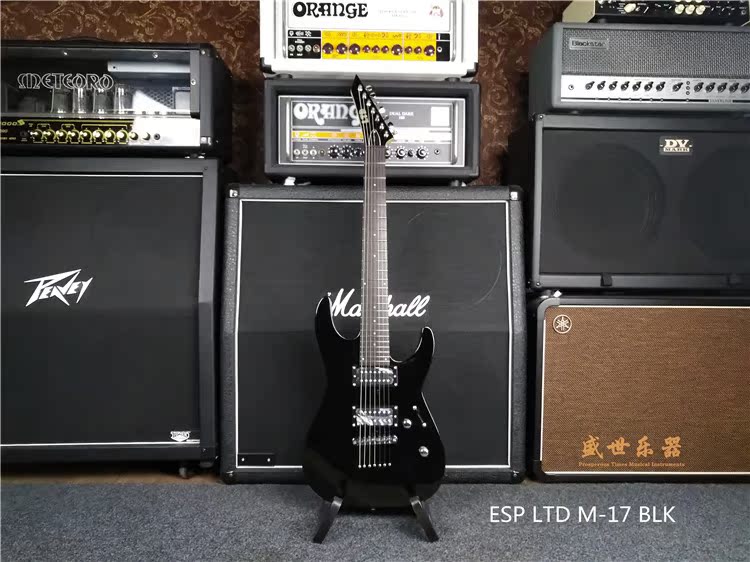 Shengsei instrument ESP LTD M17BLK 7 string electric guitar metal rock 24 pint 
