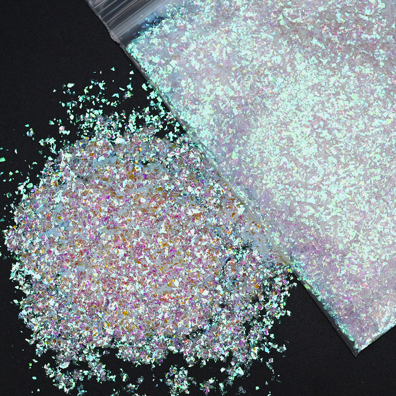 Kexiyan Nail Art Shiny Irregular Chunky Glitter Rainbow Mermaid Glitter Imported Cloud Brocade Powder Kexiyan Nail Art Shiny Irregular Chunky Glitter Rainbow Mermaid Glitter Imported Cloud Brocade Powder
