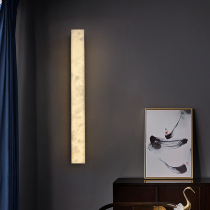 New Chinese wall lamp All copper marble TV background wall aisle bedroom bedside lamp Classic minimalist study wall lamp