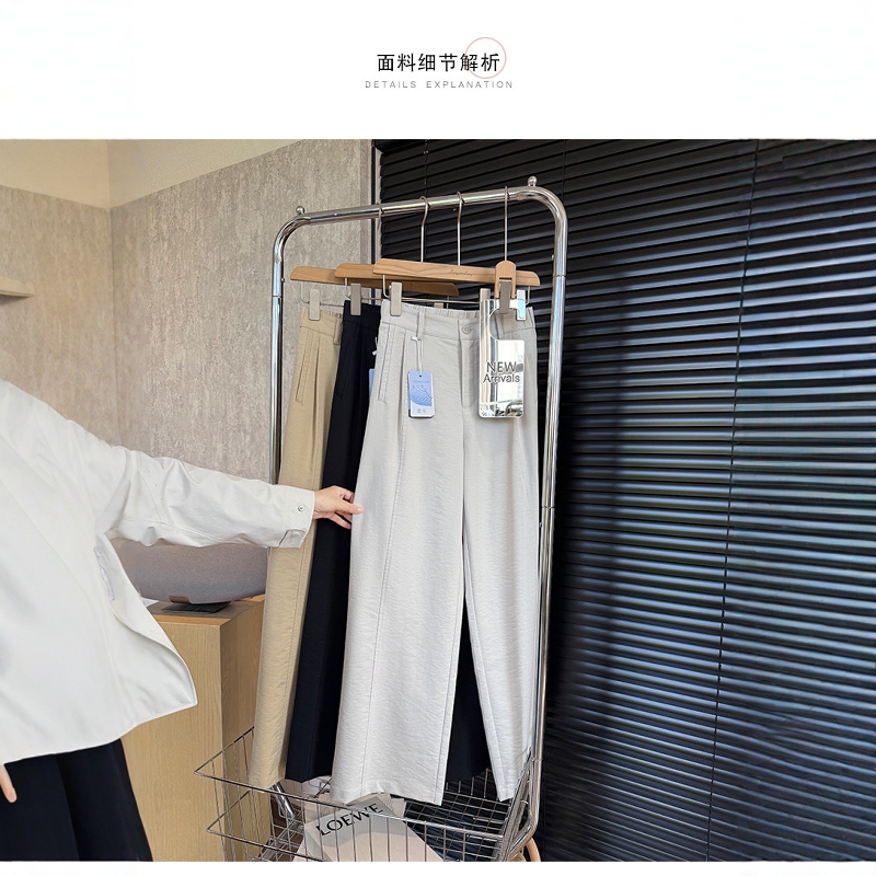 [Original] Three-Piece Tailored Casual Pants Made from New Hydrogen Denim Fabric, Non-Dragging, Relaxed Fit, Slightly Curved Straight-Leg Pants
