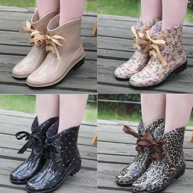 Giày đi mưa hàn quốc giày nước nữ giày đi mưa ống ngắn xu hướng thời trang boots big boy đỏ cá tính hàn quốc cộng nhung - Rainshoes