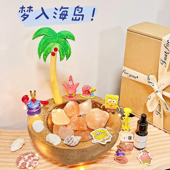 Coconut Tree Ship Crystal Fireless Aromatherapy Diffuser Stone Ornaments Bedroom Boys and Girls Light Fragrance Gift Box for Best Friend