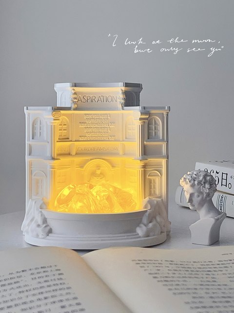 Wishing Pool Flameless Aromatherapy Crystal Diffuser Stone Night Light Ornament Incense Burner Niche High-End Birthday Gift for Men and Women