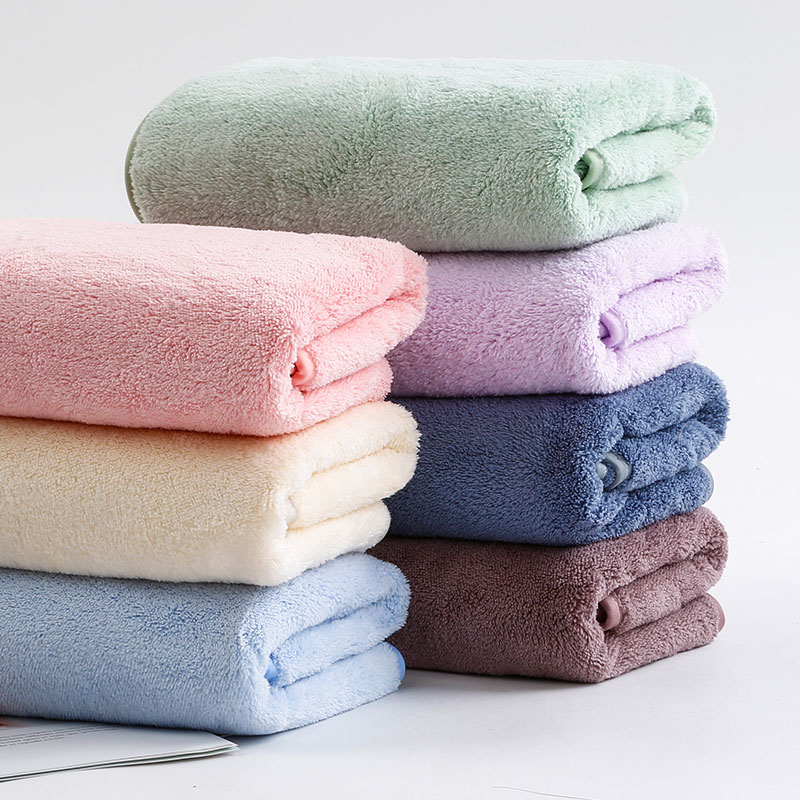 Coral fluff water towel adult soft thickening bath for men and women's household quick dry not easy to drop hair skin wash towel