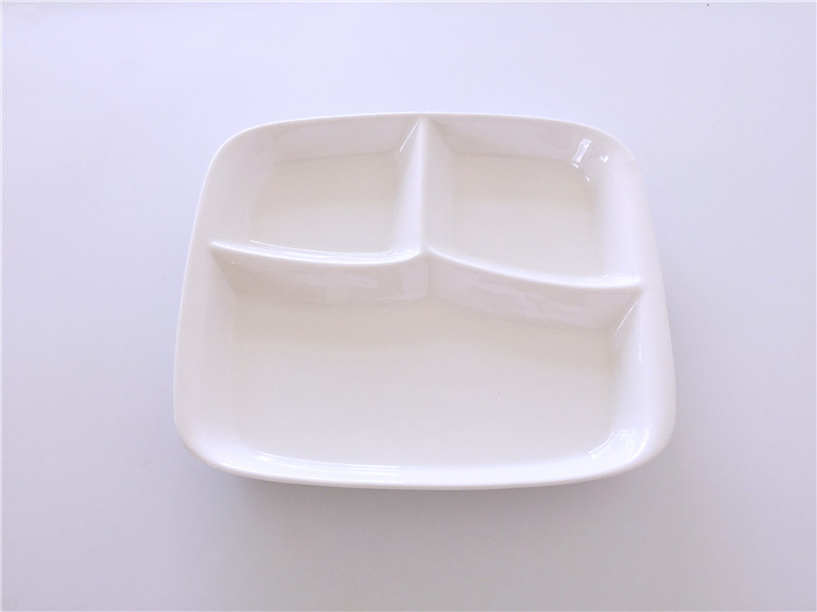 Ceramic frame plates children tableware breakfast tray sets students FanPan home three separate plate of western - style food plate