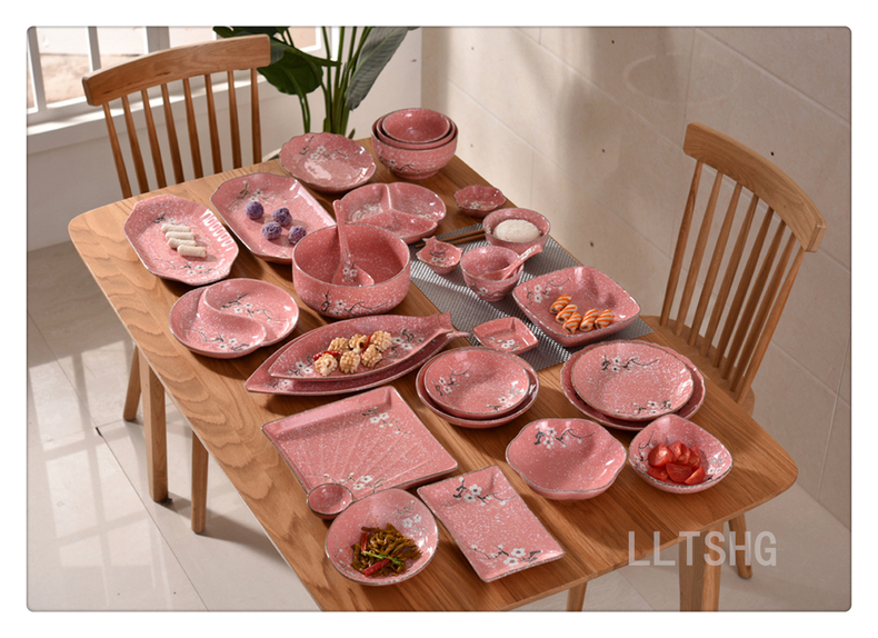 Japanese tray two three separate tray was 0, the ceramic tableware snacks dry fruit bowl dish fast food dish to the canteen