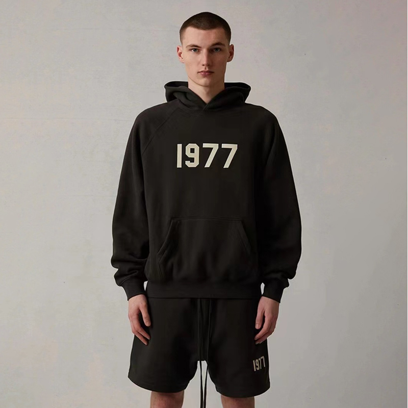 Fog Cross-Border 1977 Hooded Sweatshirt Essentials Multi-Line American Trendy Brand Loose Casual Fleece Hoodie for Men