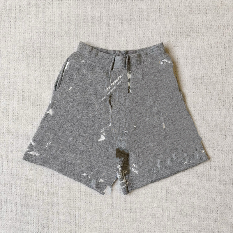 Gray C Knitted Plush Shorts