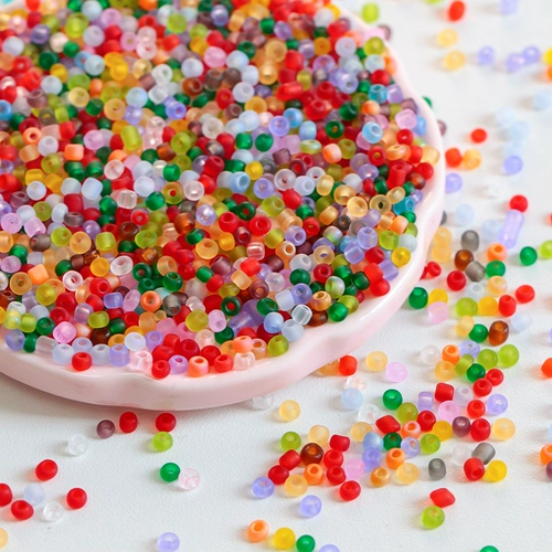 Матовый прозрачный стеклянный аксессуар ручной работы, аксессуары, ожерелье из жемчуга, 3мм, 20 грамм