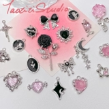 Сладкая и прохладная серия черных фанатов Y2K [Сердце палинг девушка] Любовь подвеска