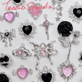 Сладкая и прохладная серия черных фанатов Y2K [Сердце палинг девушка] Любовь подвеска