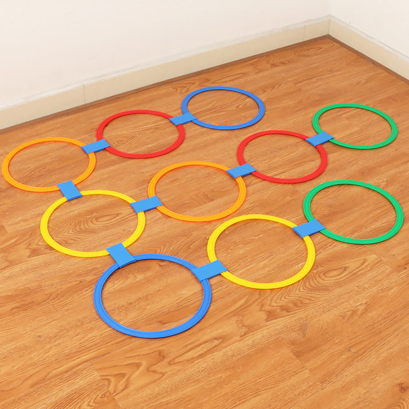 Kindergarten Hopping House Lap Circle Children Jump Ring Circle Jumping Plaid Props Feel Integrated Training Equipment Home Sports Toys