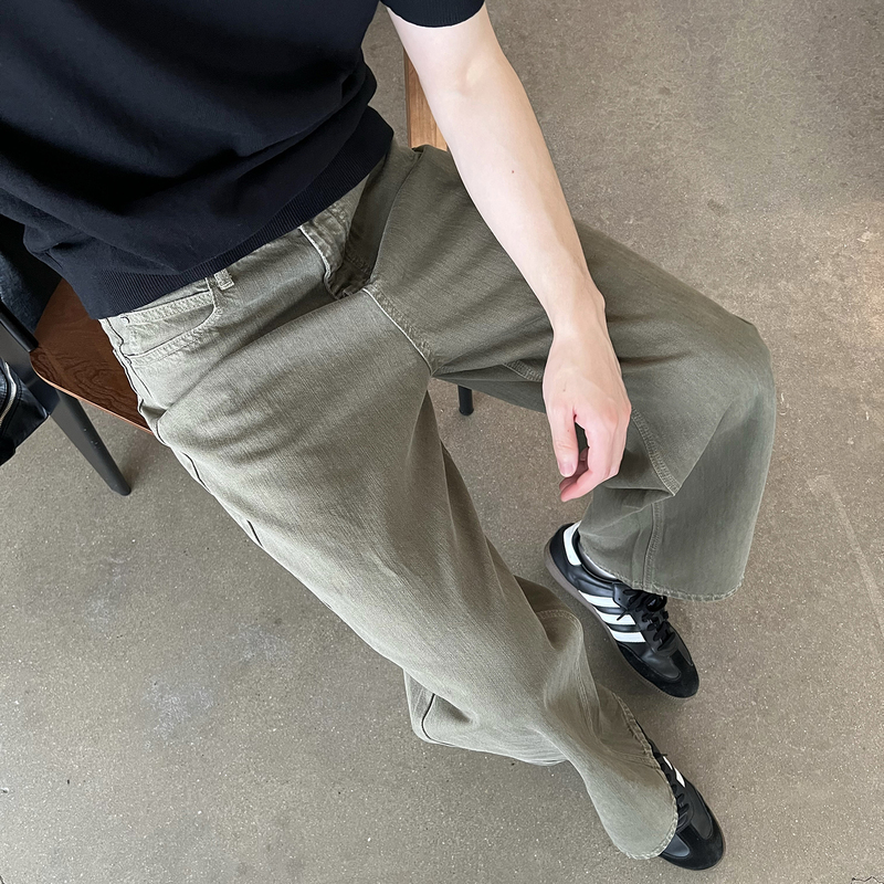 Nick Tian Spring and Summer Thin Loose Jeans for Men, New Casual Straight-Leg Pants, Versatile Slimming Distressed Long Pants Nick Tian Spring and Summer Thin Loose Jeans for Men, New Casual Straight-Leg Pants, Versatile Slimming Distressed Long Pants