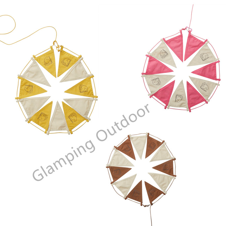 Nordisk camping tent decoration atmosphere bunting flag single string length of 2.7 meters contains 11 small flags anti-tripping gang rope